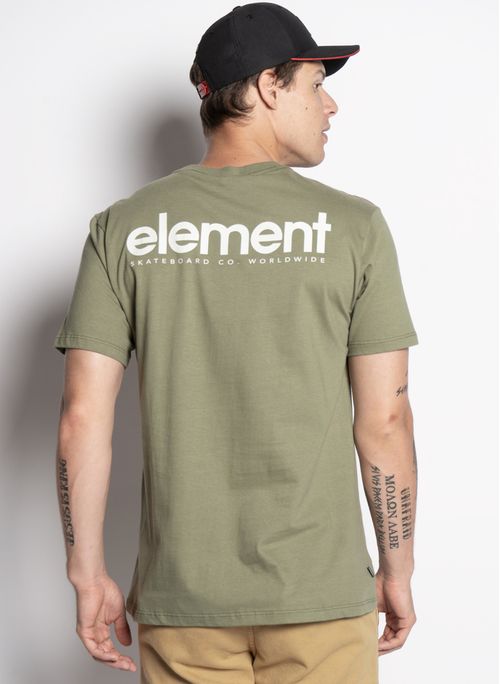 Camiseta M/C Simple Logo Verde Militar