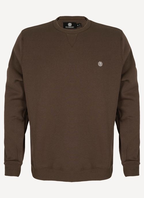 Moletom Element Care Emb Logo Chest Crew Marrom Escuro