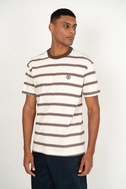 Camiseta Element M/C Stripe Mini Emb Snow White