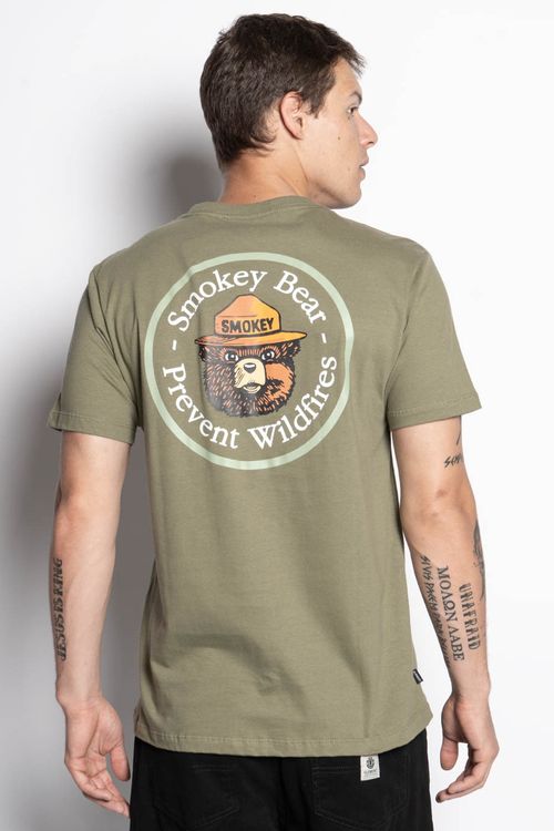 Camiseta Element M/C Classic Smokey Bp Verde Militar