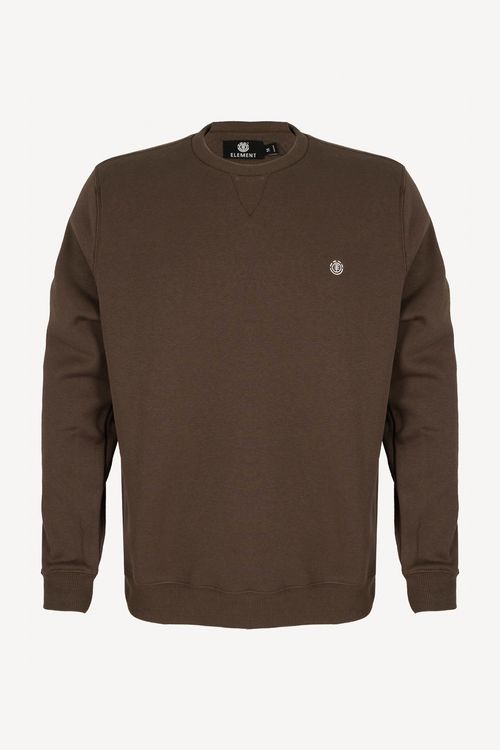 Moletom Element Care Emb Logo Chest Crew Marrom Escuro