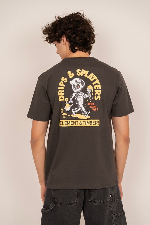 Camiseta Element M/C Timber Drips Cinza Escuro