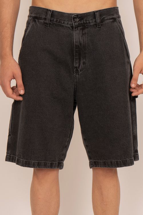 Bermuda Element Jeans Big Carpenter Denim Black Cinza Escuro