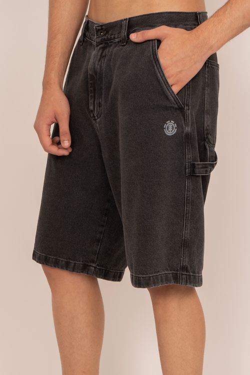 Bermuda Element Jeans Big Carpenter Denim Black Cinza Escuro
